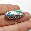 925 SOLID STERLING SILVER NATURAL ABALONE SHELL GEMSTONES HANDMADE RING, ALL SIZES AVAILABLE