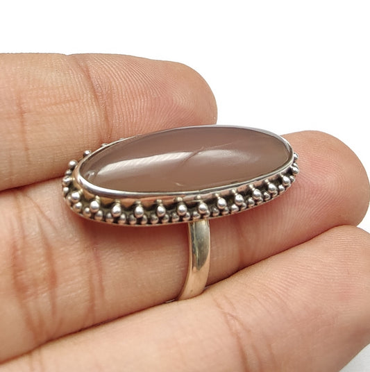 925 SOLID STERLING SILVER NATURAL LAVENDER CHALCEDONYGEMSTONES HANDMADE RING, ALL SIZES AVAILABLE