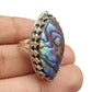 925 SOLID STERLING SILVER NATURAL ABALONE SHELL GEMSTONES HANDMADE RING, ALL SIZES AVAILABLE