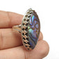 925 SOLID STERLING SILVER NATURAL ABALONE SHELL GEMSTONES HANDMADE RING, ALL SIZES AVAILABLE