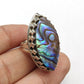 925 SOLID STERLING SILVER NATURAL ABALONE SHELL GEMSTONES HANDMADE RING, ALL SIZES AVAILABLE
