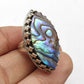 925 SOLID STERLING SILVER NATURAL ABALONE SHELL GEMSTONES HANDMADE RING, ALL SIZES AVAILABLE