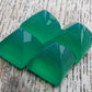 AAA+ Quality Natural Green Onyx Square Pyramid Shape Flat Back Calibrated Wholesale Gemstones, All Sizes Available