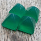 AAA+ Quality Natural Green Onyx Square Pyramid Shape Flat Back Calibrated Wholesale Gemstones, All Sizes Available