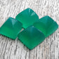 AAA+ Quality Natural Green Onyx Square Pyramid Shape Flat Back Calibrated Wholesale Gemstones, All Sizes Available