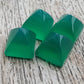 AAA+ Quality Natural Green Onyx Square Pyramid Shape Flat Back Calibrated Wholesale Gemstones, All Sizes Available