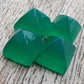 AAA+ Quality Natural Green Onyx Square Pyramid Shape Flat Back Calibrated Wholesale Gemstones, All Sizes Available