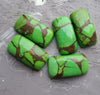 Natural Green Copper Turquoise Big Cushion Shape Cabochon Flat Back Calibrated Shape Wholesale Gemstones, All Sizes Available
