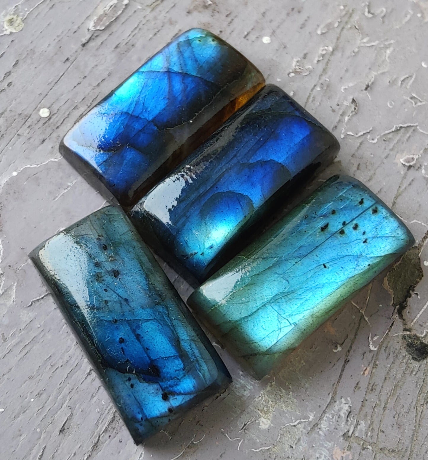 Top Quality Natural Labradorite Big Cushion Shape Cabochon Flat Back Calibrated Shape Wholesale Gemstones, All Sizes Available