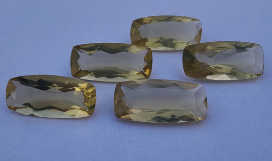 AAA+ Quality Natural Lemon Quartz Big Cushion Shape Faceted Cut Calibrated Shape Wholesale Gemstones, Custom Sizes Available