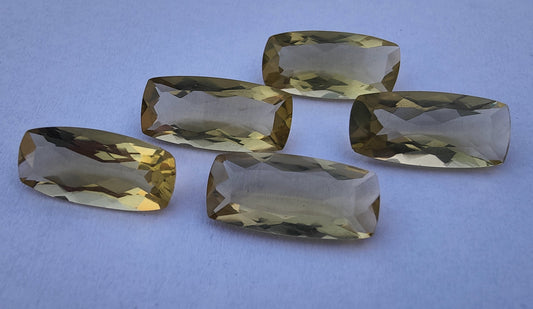 AAA+ Quality Natural Lemon Quartz Big Cushion Shape Faceted Cut Calibrated Shape Wholesale Gemstones, Custom Sizes Available