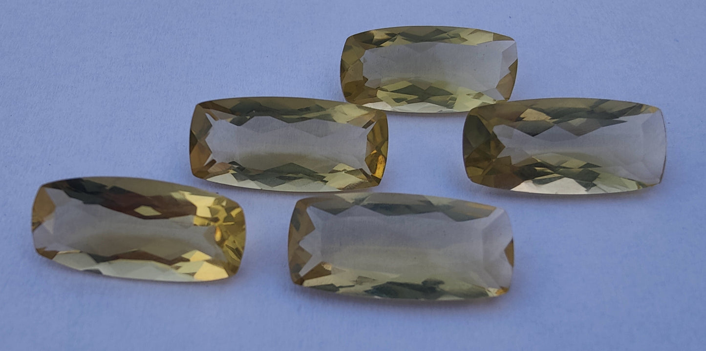 AAA+ Quality Natural Lemon Quartz Big Cushion Shape Faceted Cut Calibrated Shape Wholesale Gemstones, Custom Sizes Available