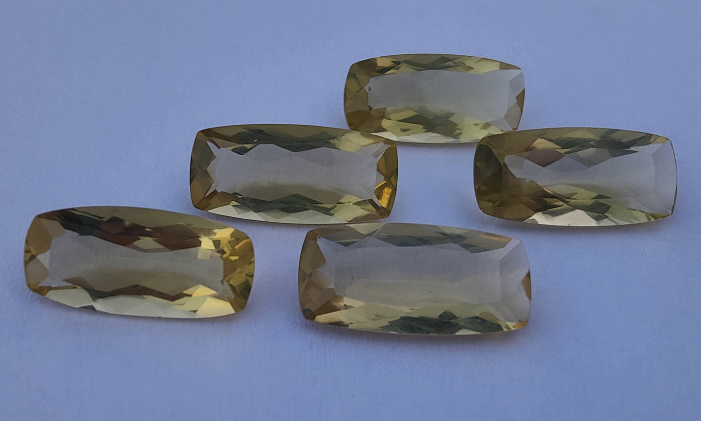 AAA+ Quality Natural Lemon Quartz Big Cushion Shape Faceted Cut Calibrated Shape Wholesale Gemstones, Custom Sizes Available