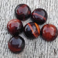 AAA+ Quality Natural Red Tiger Eye Round Shape Cabochon Flat Back Calibrated Wholesale Gemstones, All Sizes Available