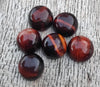 AAA+ Quality Natural Red Tiger Eye Round Shape Cabochon Flat Back Calibrated Wholesale Gemstones, All Sizes Available