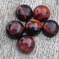 AAA+ Quality Natural Red Tiger Eye Round Shape Cabochon Flat Back Calibrated Wholesale Gemstones, All Sizes Available