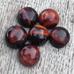 AAA+ Quality Natural Red Tiger Eye Round Shape Cabochon Flat Back Calibrated Wholesale Gemstones, All Sizes Available