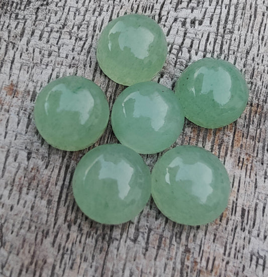 AAA+ Quality Natural Aventurine Round Shape Cabochon Flat Back Calibrated Wholesale Gemstones, All Sizes Available