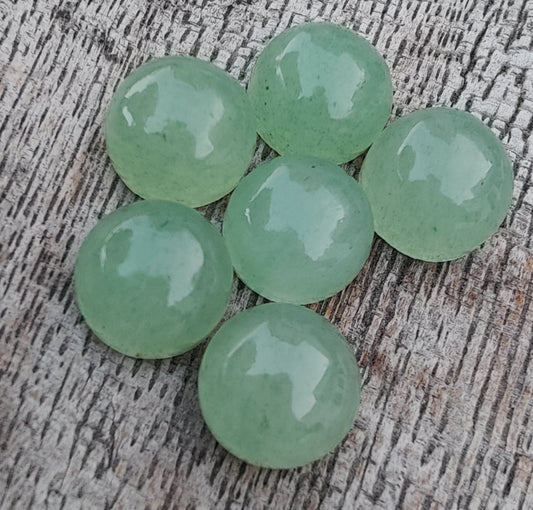 AAA+ Quality Natural Aventurine Round Shape Cabochon Flat Back Calibrated Wholesale Gemstones, All Sizes Available