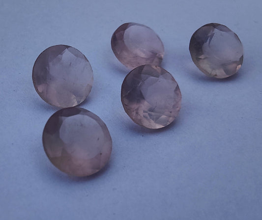 AAA+ Quality Natural Rose Quartz Round Shape Faceted Cut Calibrated Wholesale Gemstones, All Sizes Available