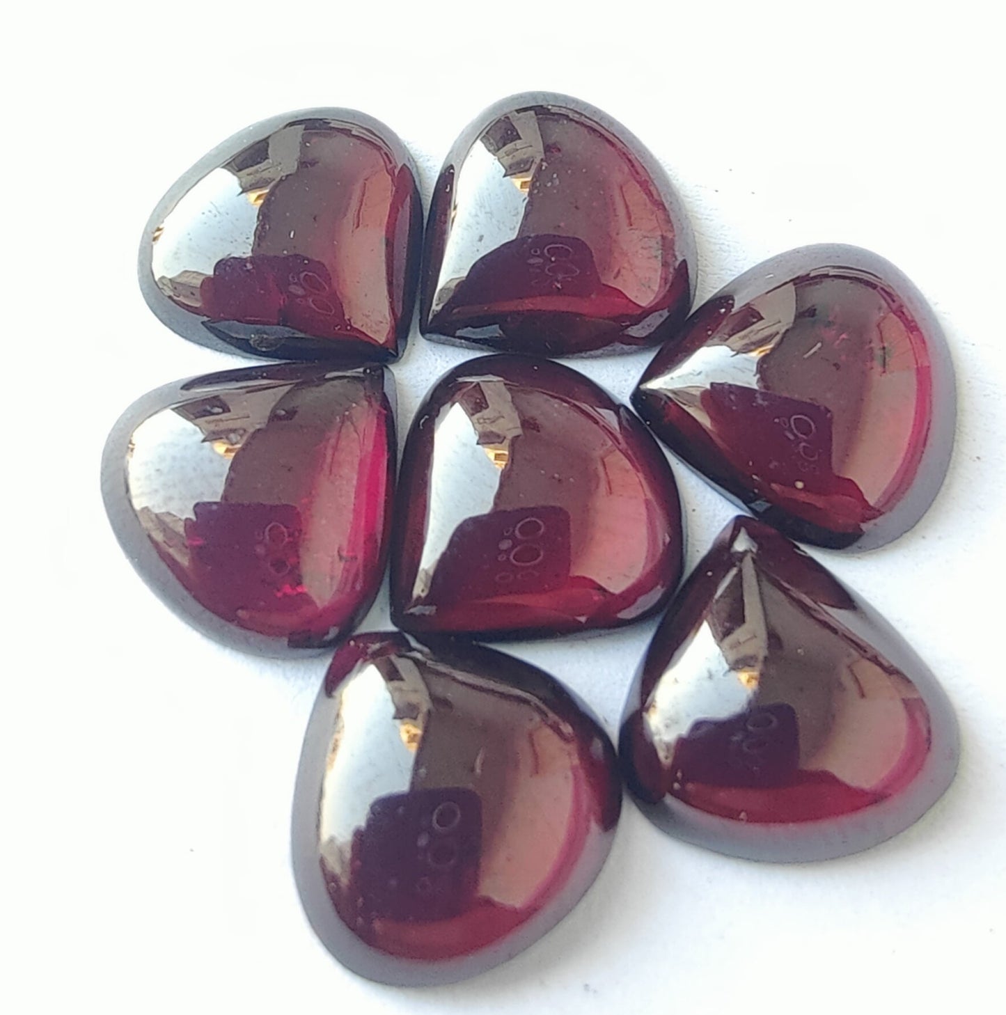 Top Quality Natural Red Garnet Heart Shape Cabochon Flat Back Calibrated Wholesale Gemstones, Custom Sizes Available