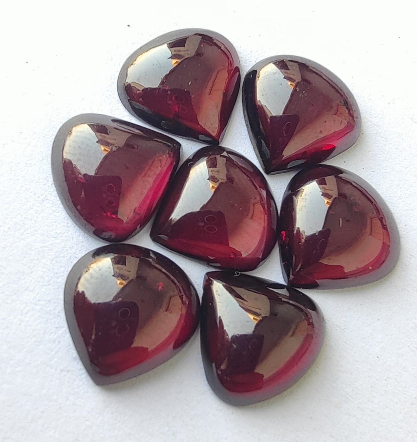 Top Quality Natural Red Garnet Heart Shape Cabochon Flat Back Calibrated Wholesale Gemstones, Custom Sizes Available