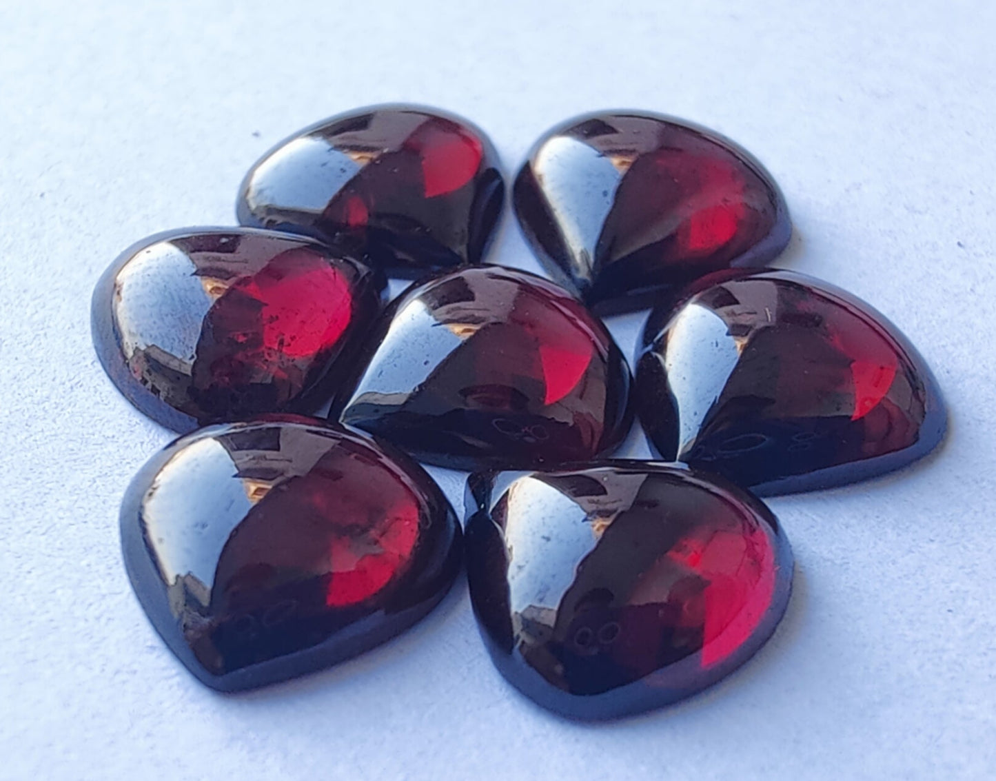 Top Quality Natural Red Garnet Heart Shape Cabochon Flat Back Calibrated Wholesale Gemstones, Custom Sizes Available