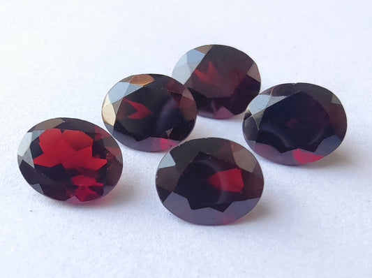 AAA+ Quality Natural Red Garnet Oval Shape Faceted Cut Calibrated Wholesale Gemstones, Custom Sizes Available