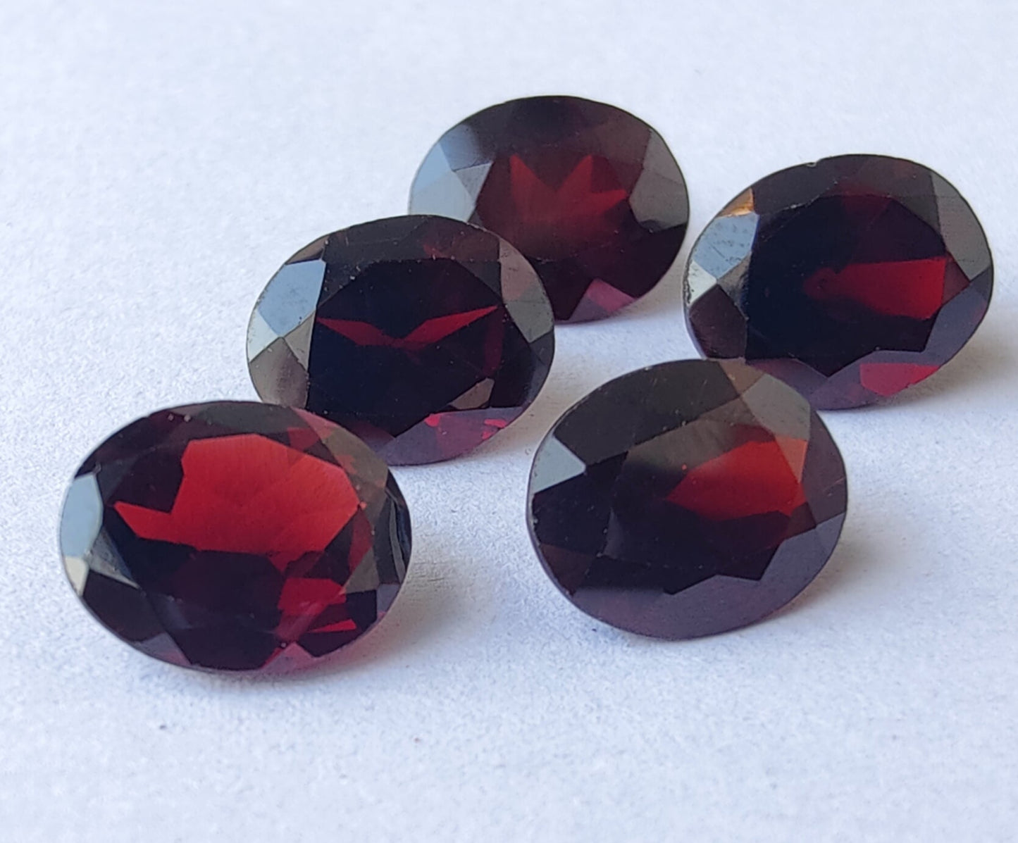 AAA+ Quality Natural Red Garnet Oval Shape Faceted Cut Calibrated Wholesale Gemstones, Custom Sizes Available