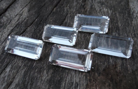 Natural Crystal Quartz Big Rectangle Shape Faceted Cut Calibrated AAA+ Quality Wholesale Gemstones, All Sizes Available