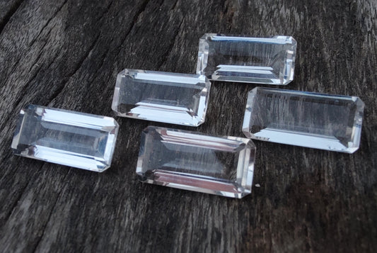 Natural Crystal Quartz Big Rectangle Shape Faceted Cut Calibrated AAA+ Quality Wholesale Gemstones, All Sizes Available