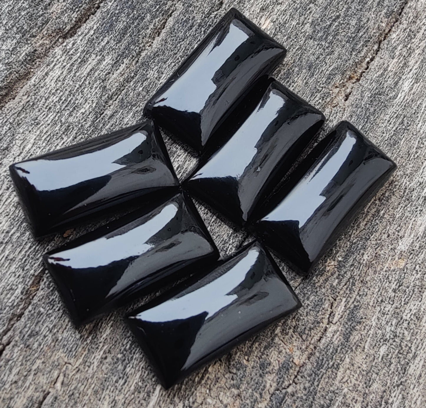AAA+ Quality Natural Black Onyx Rectangle Shape Cabochon Flat Back Calibrated Beda Shape Wholesale Gemstones, All Sizes Available