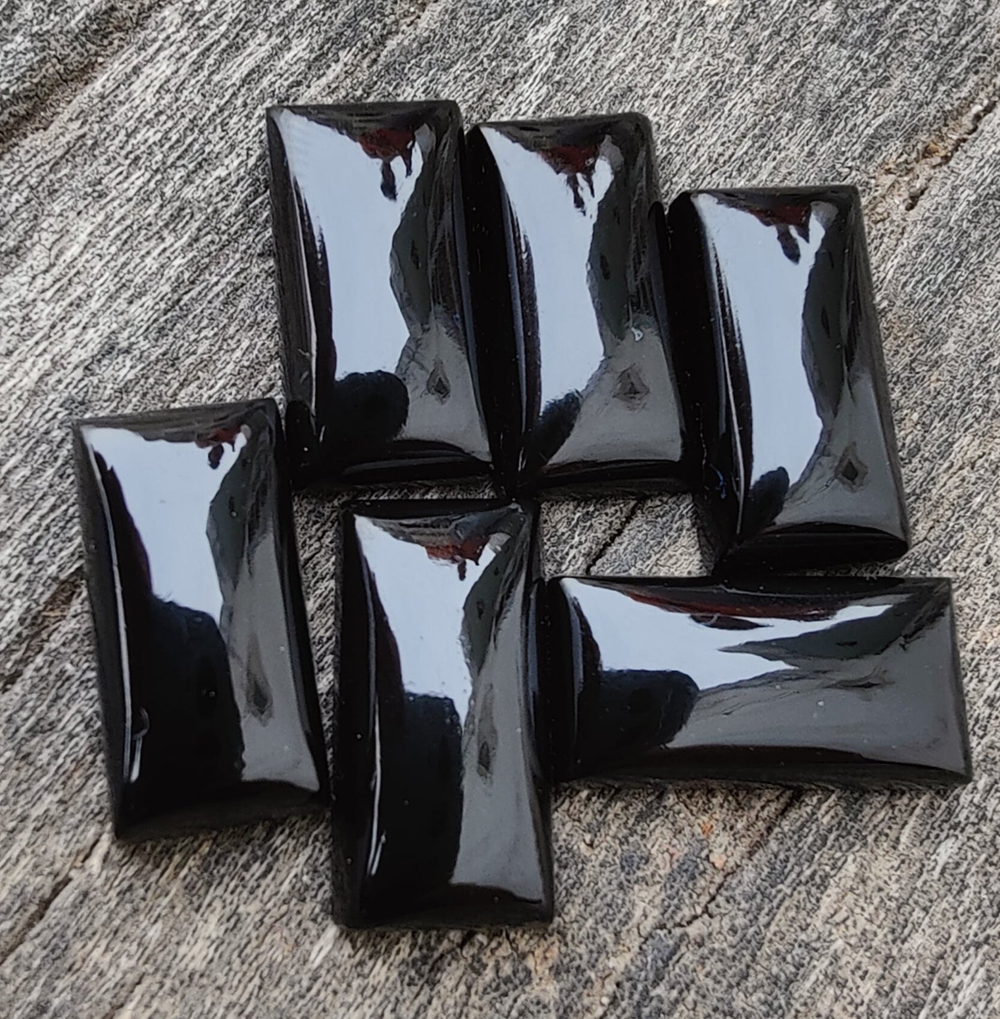 AAA+ Quality Natural Black Onyx Rectangle Shape Cabochon Flat Back Calibrated Beda Shape Wholesale Gemstones, All Sizes Available