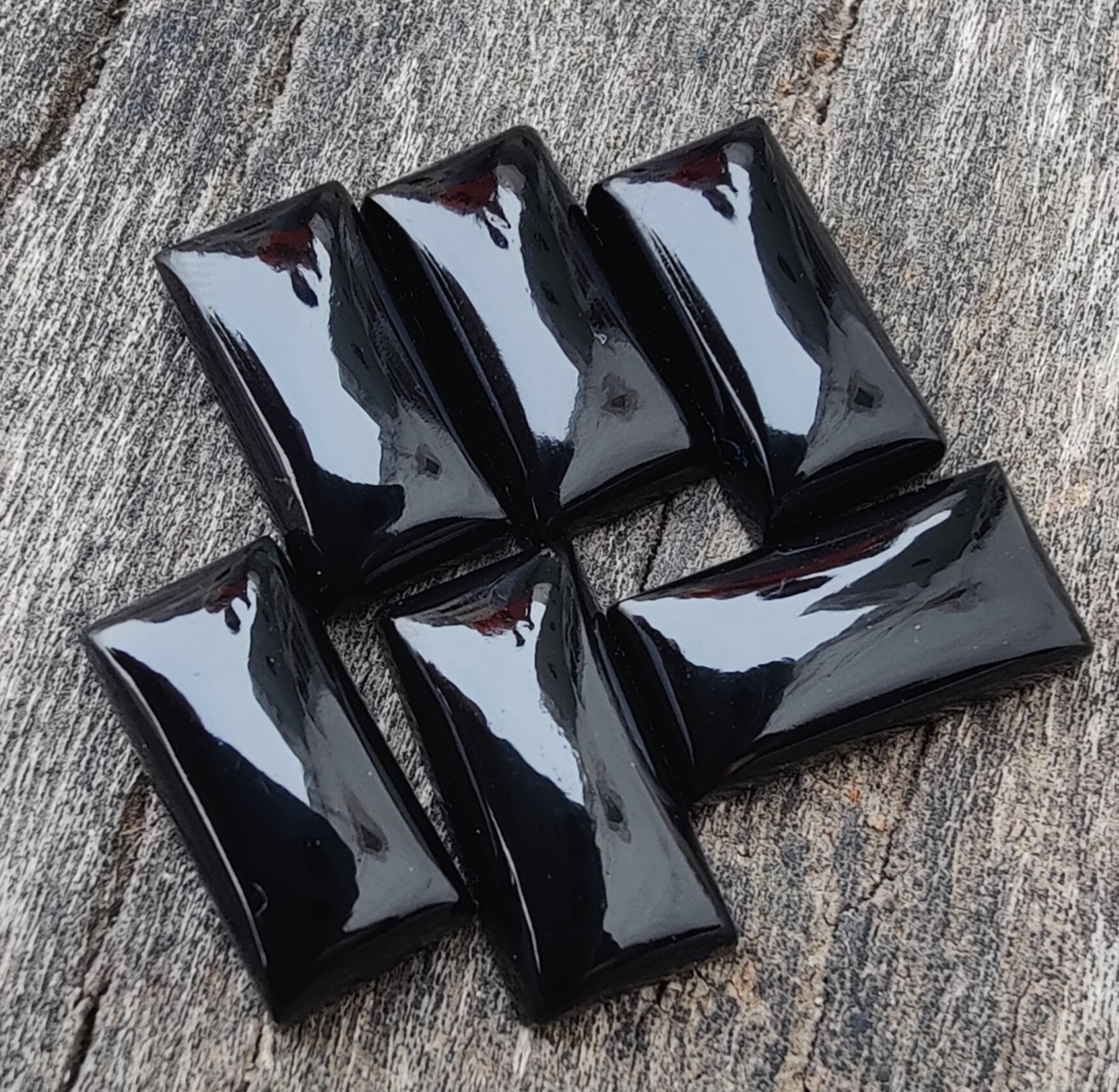 AAA+ Quality Natural Black Onyx Rectangle Shape Cabochon Flat Back Calibrated Beda Shape Wholesale Gemstones, All Sizes Available