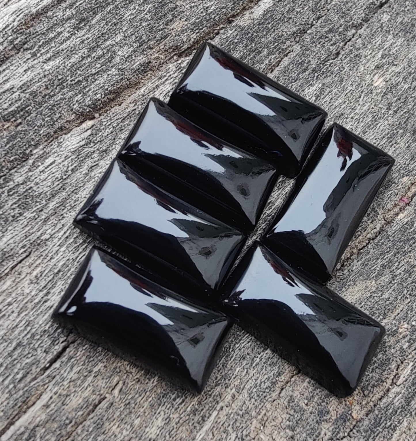 AAA+ Quality Natural Black Onyx Rectangle Shape Cabochon Flat Back Calibrated Beda Shape Wholesale Gemstones, All Sizes Available