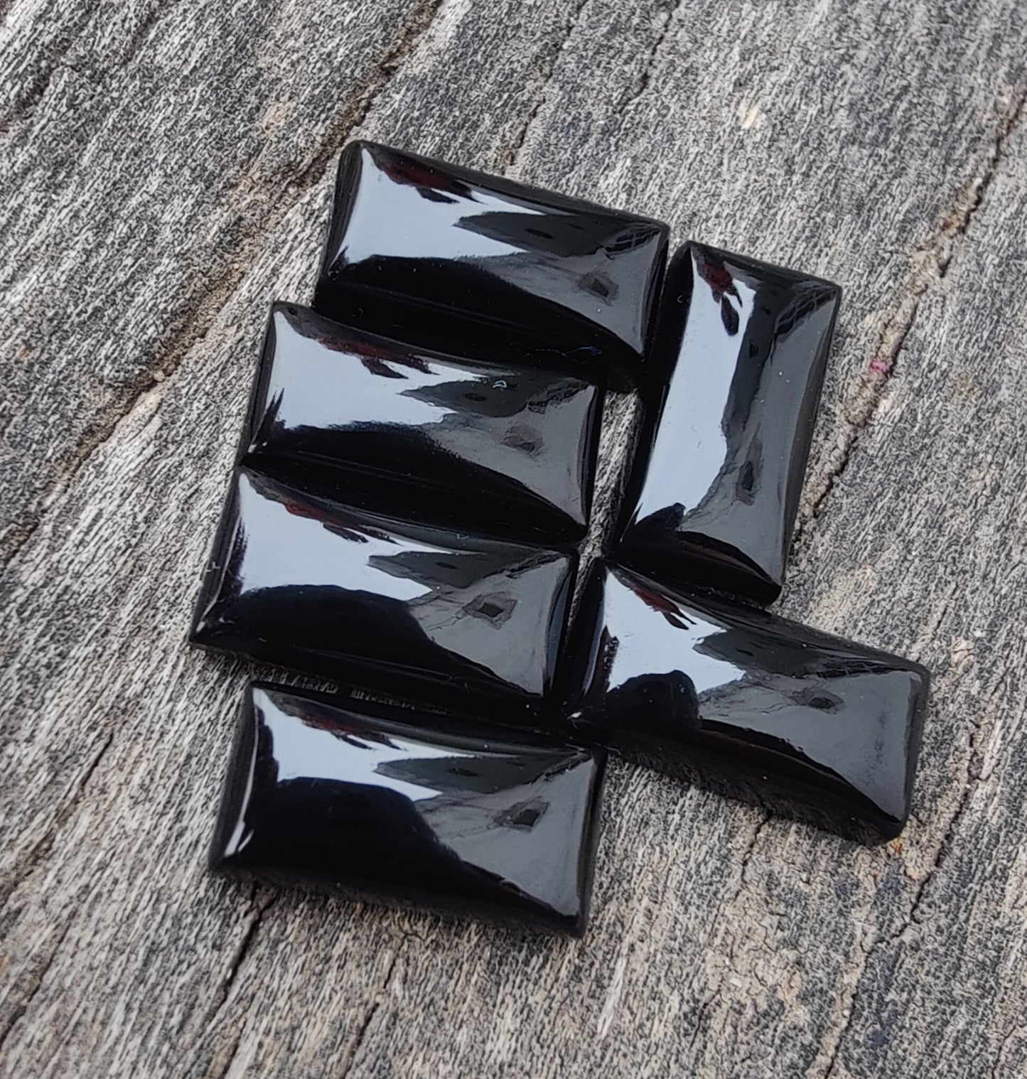 AAA+ Quality Natural Black Onyx Rectangle Shape Cabochon Flat Back Calibrated Beda Shape Wholesale Gemstones, All Sizes Available