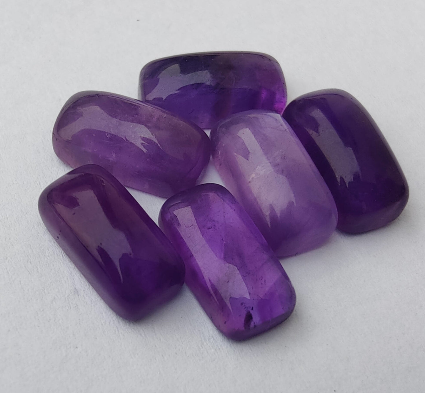 AAA+ Quality Natural Amethyst Big Cushion Shape Cabochon Flat Back Calibrated Shape Wholesale Gemstones, All Sizes Available