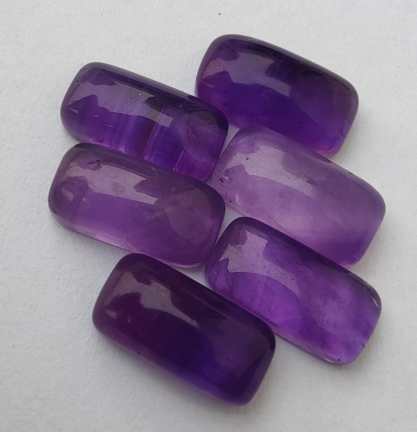 AAA+ Quality Natural Amethyst Big Cushion Shape Cabochon Flat Back Calibrated Shape Wholesale Gemstones, All Sizes Available