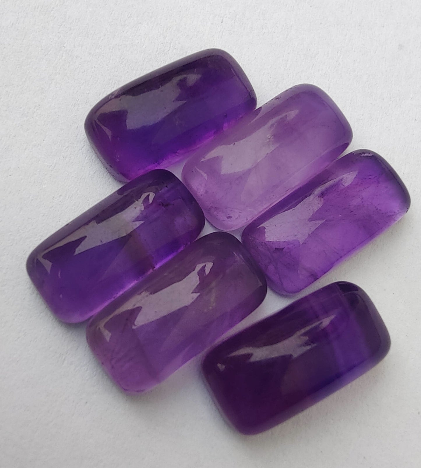 AAA+ Quality Natural Amethyst Big Cushion Shape Cabochon Flat Back Calibrated Shape Wholesale Gemstones, All Sizes Available
