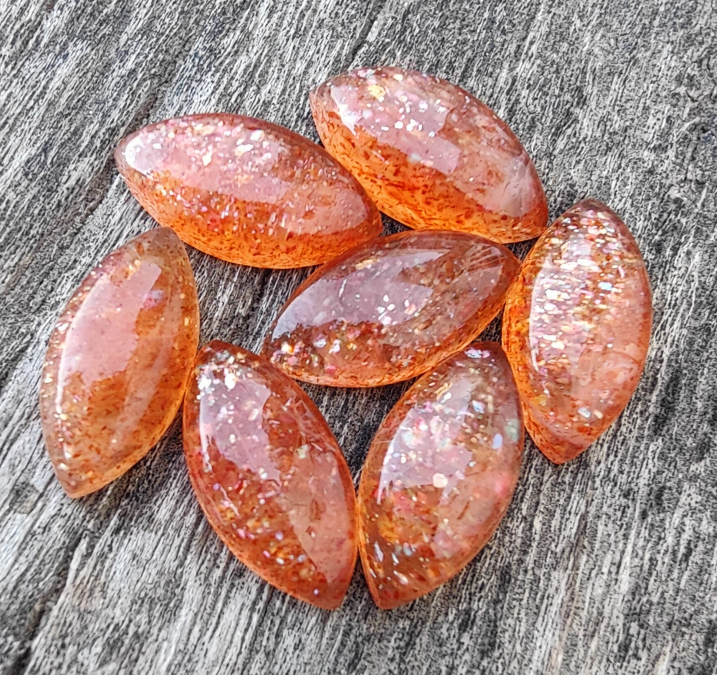 AAA+ Quality Natural Sunstone Marquise Shape Cabochon Flat Back Calibrated Gemstones, All Sizes Available