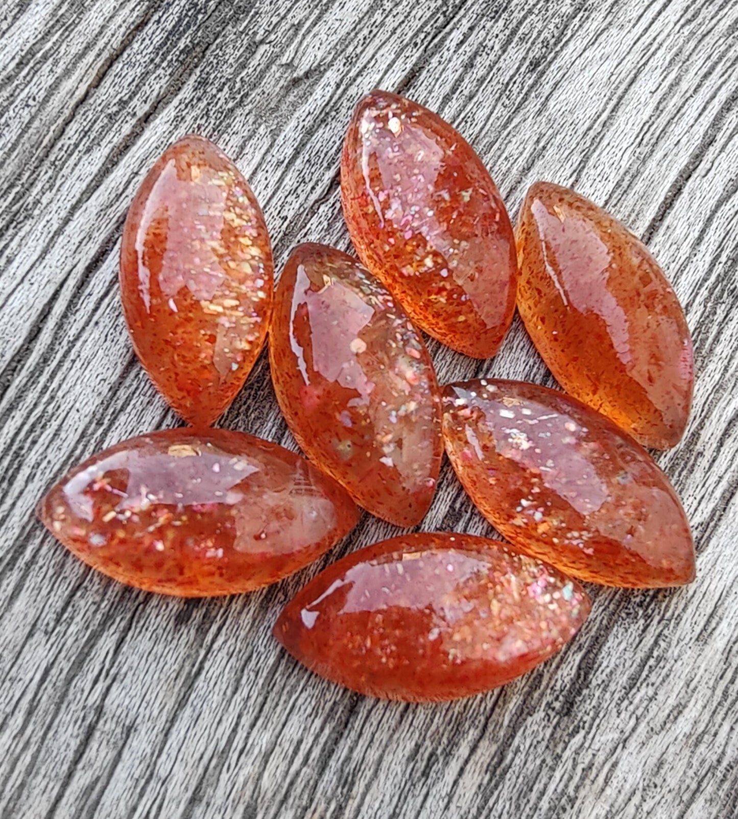 AAA+ Quality Natural Sunstone Marquise Shape Cabochon Flat Back Calibrated Gemstones, All Sizes Available
