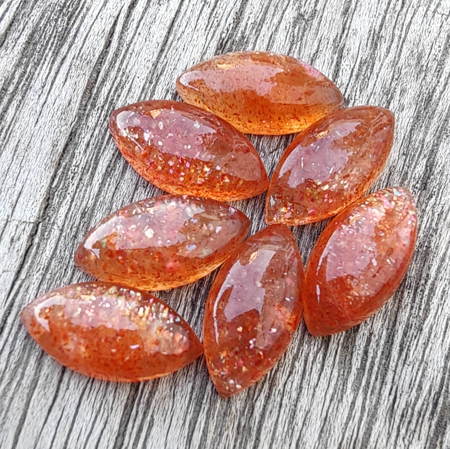 AAA+ Quality Natural Sunstone Marquise Shape Cabochon Flat Back Calibrated Gemstones, All Sizes Available