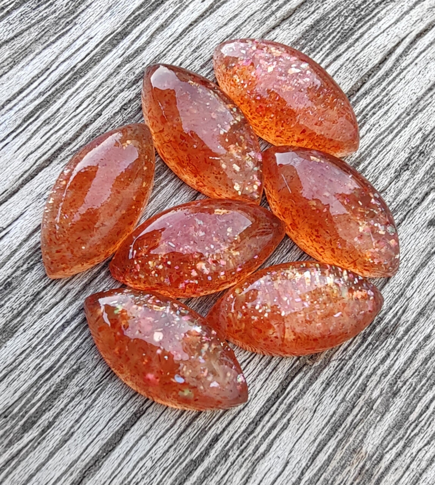AAA+ Quality Natural Sunstone Marquise Shape Cabochon Flat Back Calibrated Gemstones, All Sizes Available