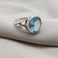 925 SOLID STERLING SILVER NATURAL BLUE QUARTZ GEMSTONES HANDMADE RING, ALL SIZES AVAILABLE