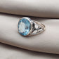 925 SOLID STERLING SILVER NATURAL BLUE QUARTZ GEMSTONES HANDMADE RING, ALL SIZES AVAILABLE