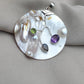 925 SOLID STERLING SILVER NATURAL PEARL WITH MULTI GEMSTONES HANDMADE PENDANT