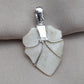 925 SOLID STERLING SILVER CARVED MOTHER OF PEARL HANDMADE PENDANT