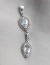 925 SOLID STERLING SILVER NATURAL CRYSTAL QUARTZ PEAR SHAPE HANDMADE PENDANT