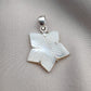 925 SOLID STERLING SILVER NATURAL MOTHER OF PEARL FLOWER SHAPE HANDMADE PENDANT