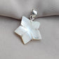 925 SOLID STERLING SILVER NATURAL MOTHER OF PEARL FLOWER SHAPE HANDMADE PENDANT